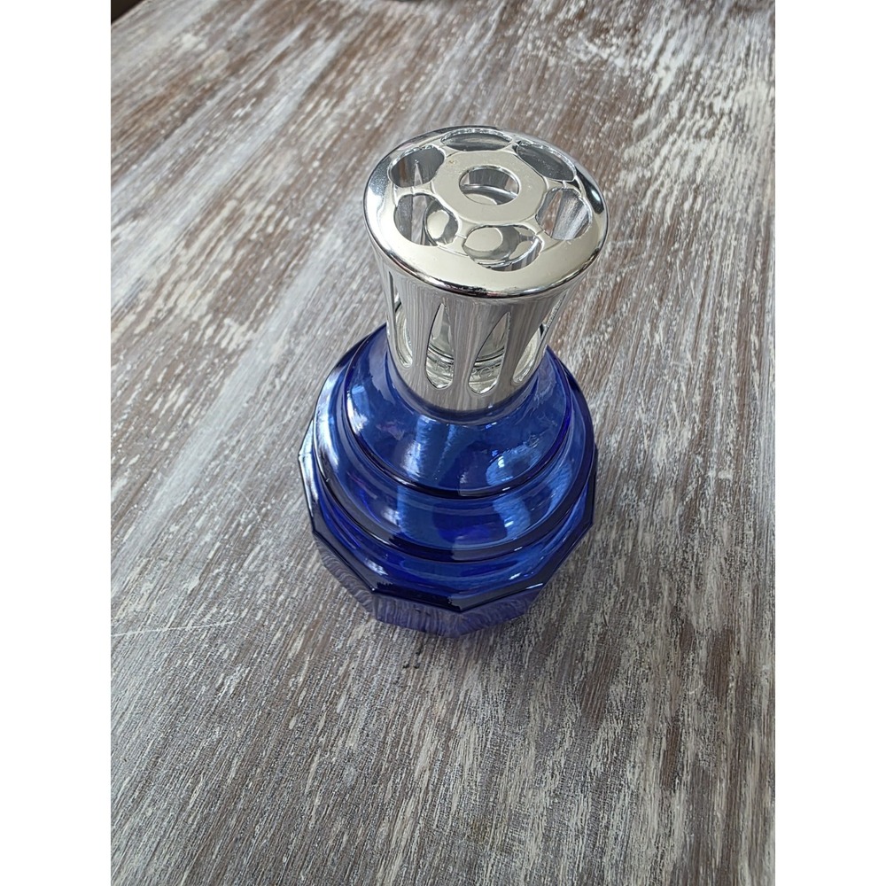 Vintage Lampe Berger Ondine Cobalt Blue Glass Fragrance Lamp NWT